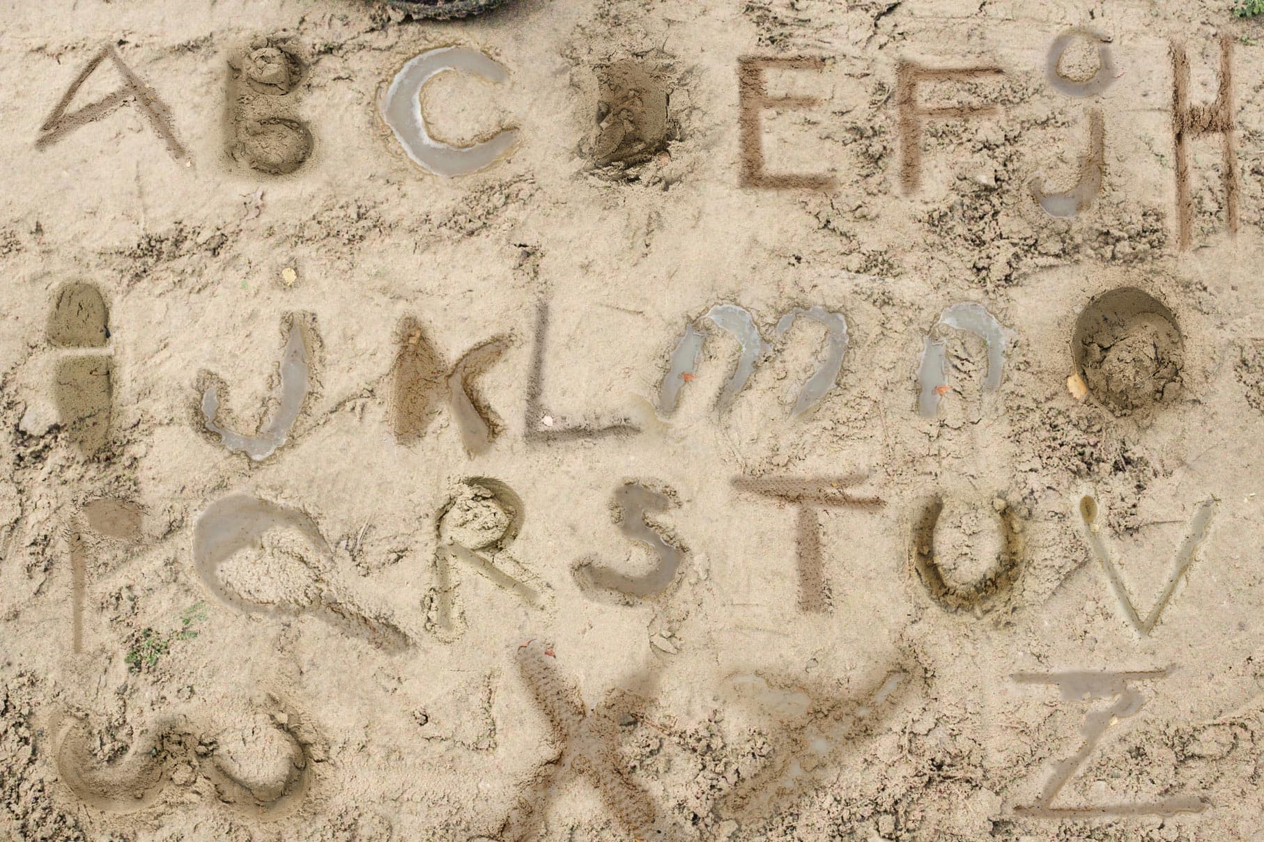 Image de l'ensemble de l'alphabet Rain n Sand